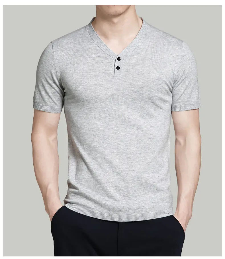 MuLs Brand V-Neck Men Knitted Sweater T Shirts Summer Short Male T-Shirts Men Plus Size 4XL Tshirt Boy Clothing 2018 New Arrival-02