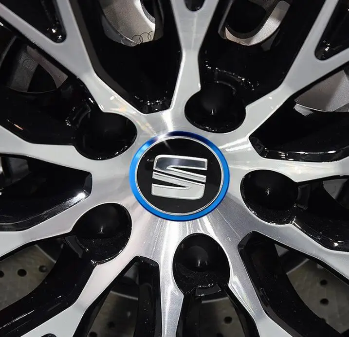 

4 pcs/set Car Styling Aluminum Alloy Wheel Hub Decorative CircleTrim for Seat Leon Ibiza cupra Altea Belt Racing Car Accessories
