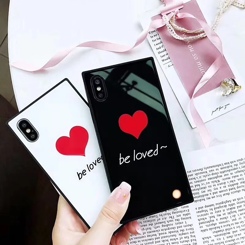 Be Loved Tempered Glass Shockproof Case For iphone X 6 6s 6plus 7 7Plus Glossy Hard Back Cover Shell for 8 8plus |