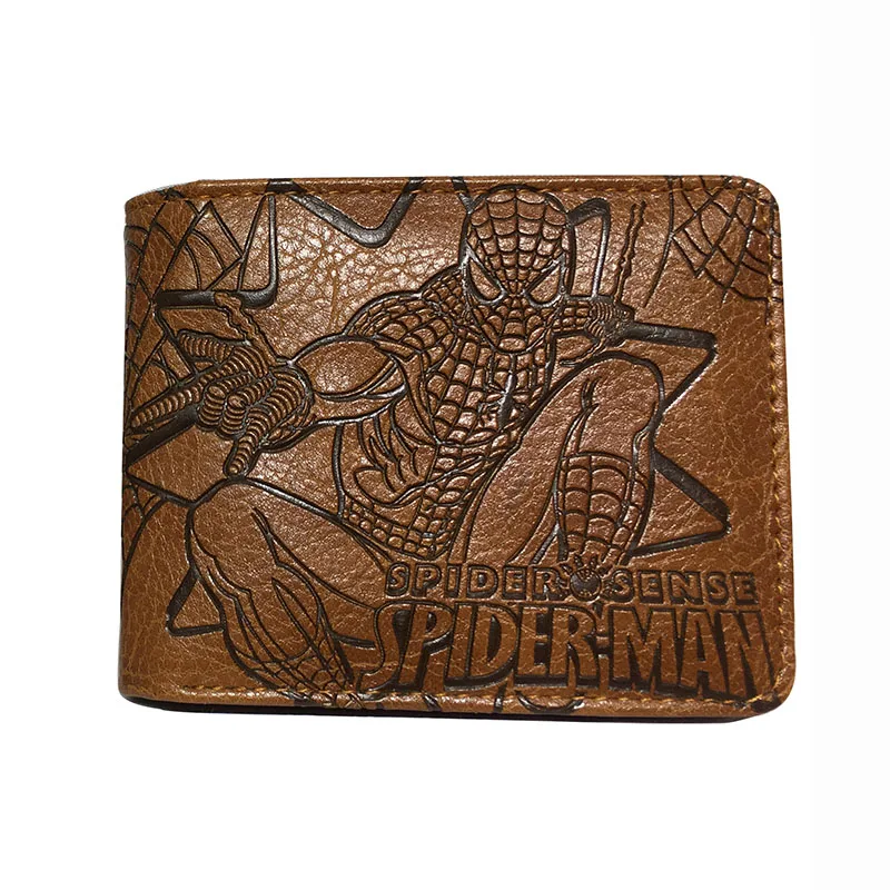 Супер герой Аниме Бумажник кожаный кошелек для мужчин Дэдпул Супермен Бэтмен Человек-паук Черная пантера доллар цена модный короткий кошелек - Цвет: 18