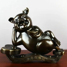 USPS в США S0975 Китай Бронза медь Зодиак Животных Свинья Богатство Юань Бао лаки Свинья лечь Ru Ю. и