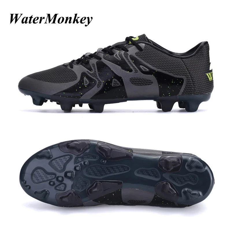 WaterMonkey 2018 جديد الأزياء الكبار أحذية كرة القدم في الهواء الطلق العشب FG كرة القدم أحذية وطويلة سبايك أحذية المرابط أحذية 4 ألوان