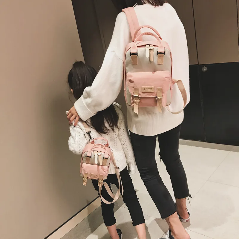 

Casual Mother and Daughter Backpack Small Chain Girl's Designer Children 3 Sizes School Bag Nylon Kid Rucksack Bagpack Mochila