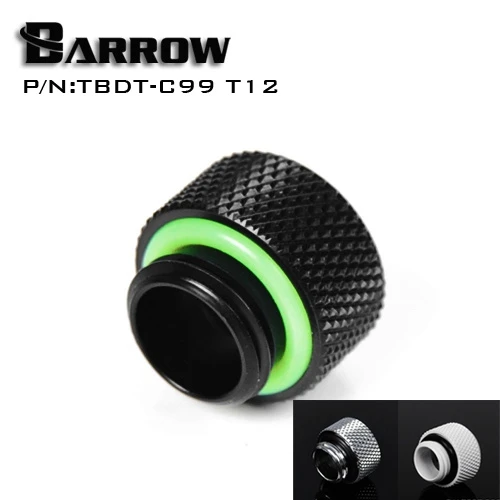 Cheap Black White Gold Silver Barrow 12mm  Hard Tube Fitting Adapter G1/4" computer accessory suit OD 12MM,ID 8MM pipes TBDT-C99 T12