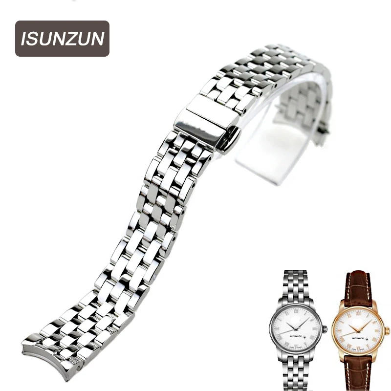 

ISUNZUN Watch Band Women's For MIDO Baroncelli M003 M7600 Watch Strap Brand Stainless Steel Watchbands For Women Free Shipping