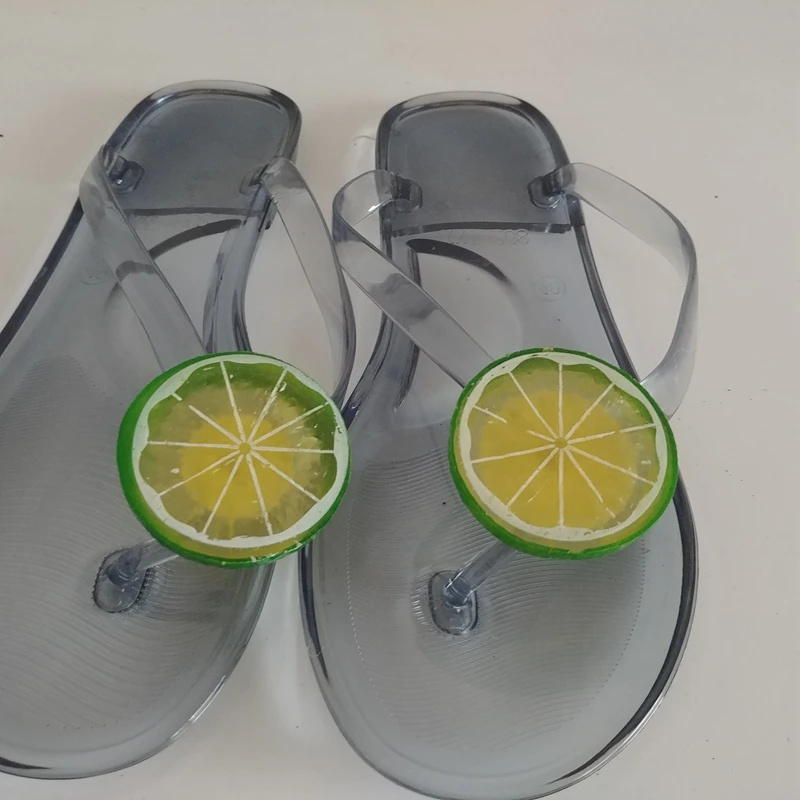 ASILETO/прозрачная обувь; женские домашние тапочки для улицы; летние пляжные вьетнамки; лимон; женские тапочки; повседневная обувь на плоской подошве