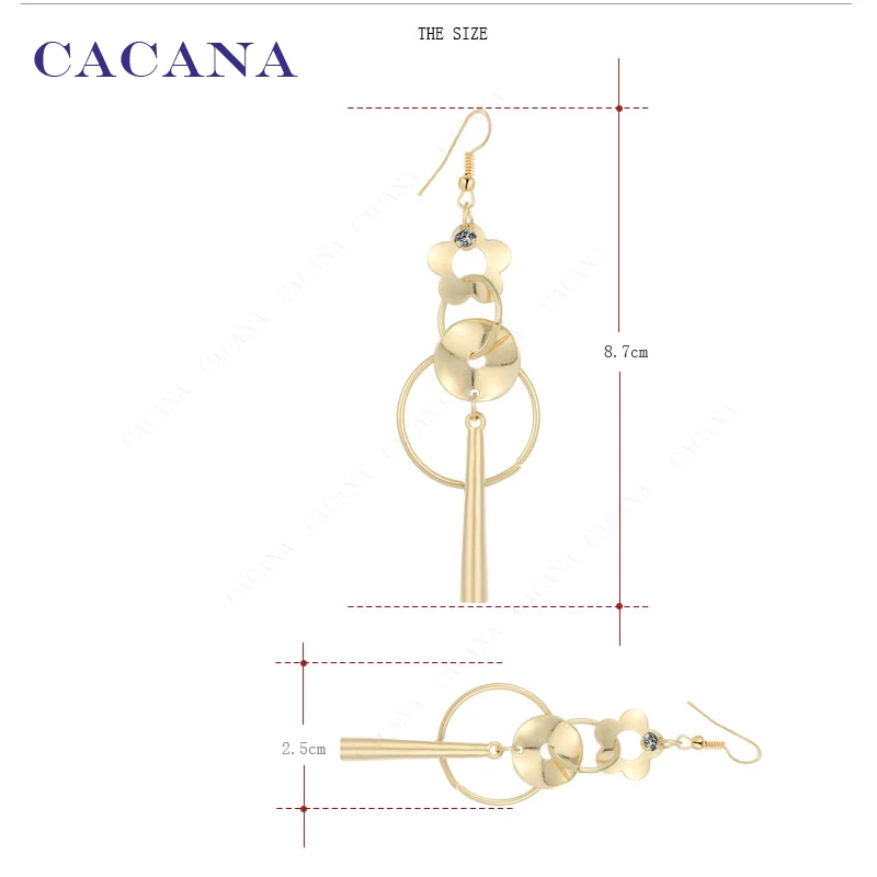 CACANA Dangle Long Earrings For Women Plum Flower With Round Top Quality Bijouterie Hot Sale No.A465 A466
