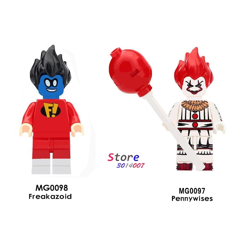 

Single Super Hero Freakazoid The Clown Pennywise Little Devil Halloween Horror Theme Figure building block toys for children