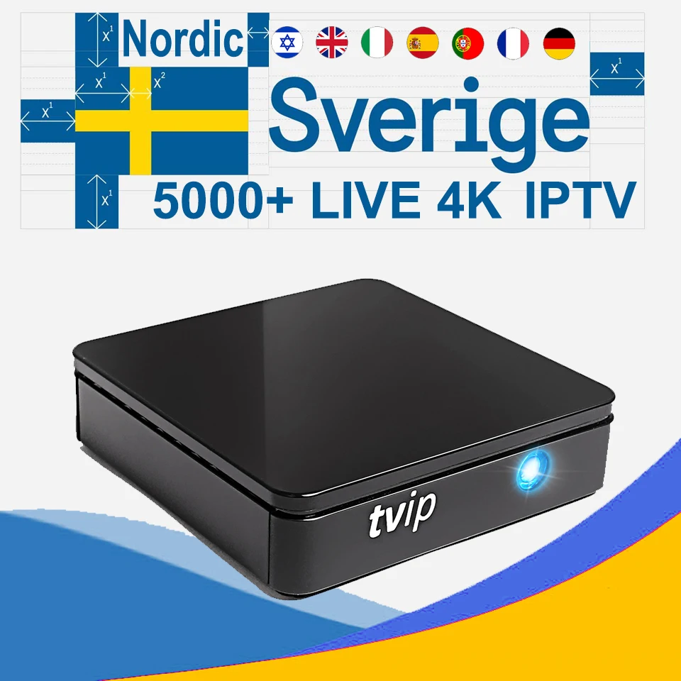 

TVIP412 PROIPTV+ 4800 Live Nordic Israel Sweden Spain Portugal Italy Dutch UK Arabic 4K Channels Android/Linux Box Smart TV Mag