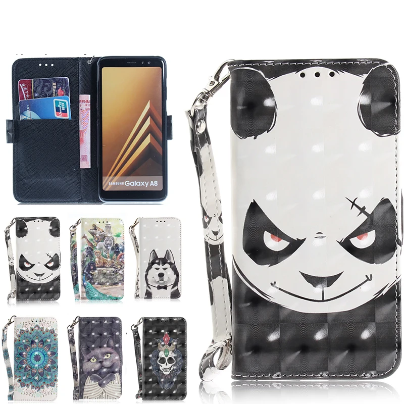 

Matcheasy New 3D Flip Stand Case for Galaxy S8 S8Plus Case Cool Skull Panda Flip Phone Cases for Sumsung Galaxy S9 S9Plus Cases