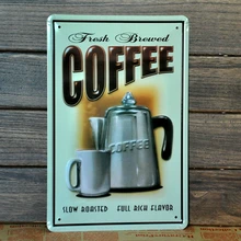 [Mike86] свежий Кофе Металл Олово Признаки Книги по искусству Настенный декор House Cafe металлические Картины A-74 заказ смешивания 20*30 см