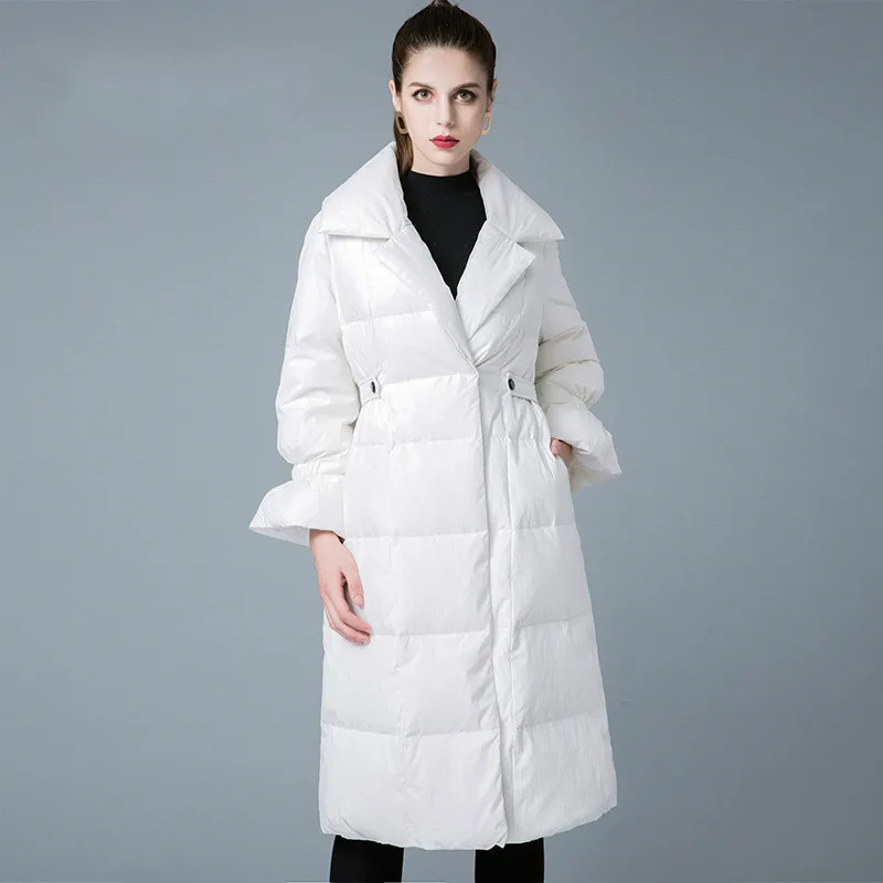 90% White Duck Down Jacket Women Winter Coat Long Thick Puffer Jacket Korean Winter Jackets for Women 8841211 KJ2629 - Color: White