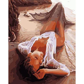 

40x50cm No Frame Sexy Mermaid Pictures Painting By Numbers DIY Digital Oil Painting On Canvas Unique Gifts Home Decor