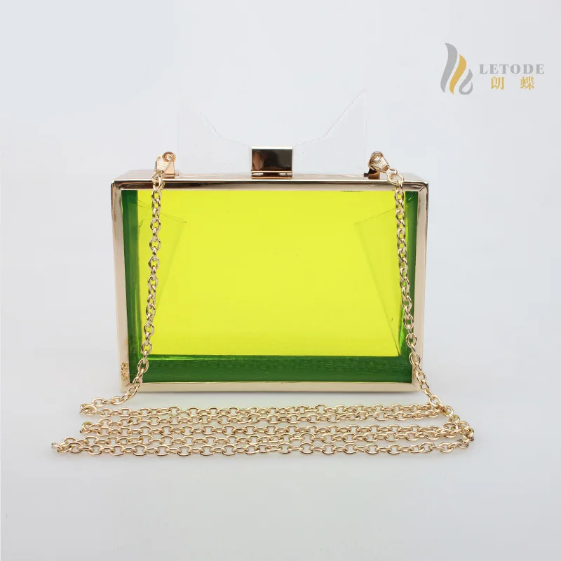 

Fashion women acrylic shoulder bag Transparent messenger bags candy color handbag brand luxury designer bolsa feminina 5039