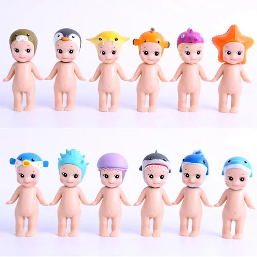 

12 pcs/set 8cm cute Kewpie Doll Sonny Angel marine series Pvc Action mini figures kids toys for Girls Toys