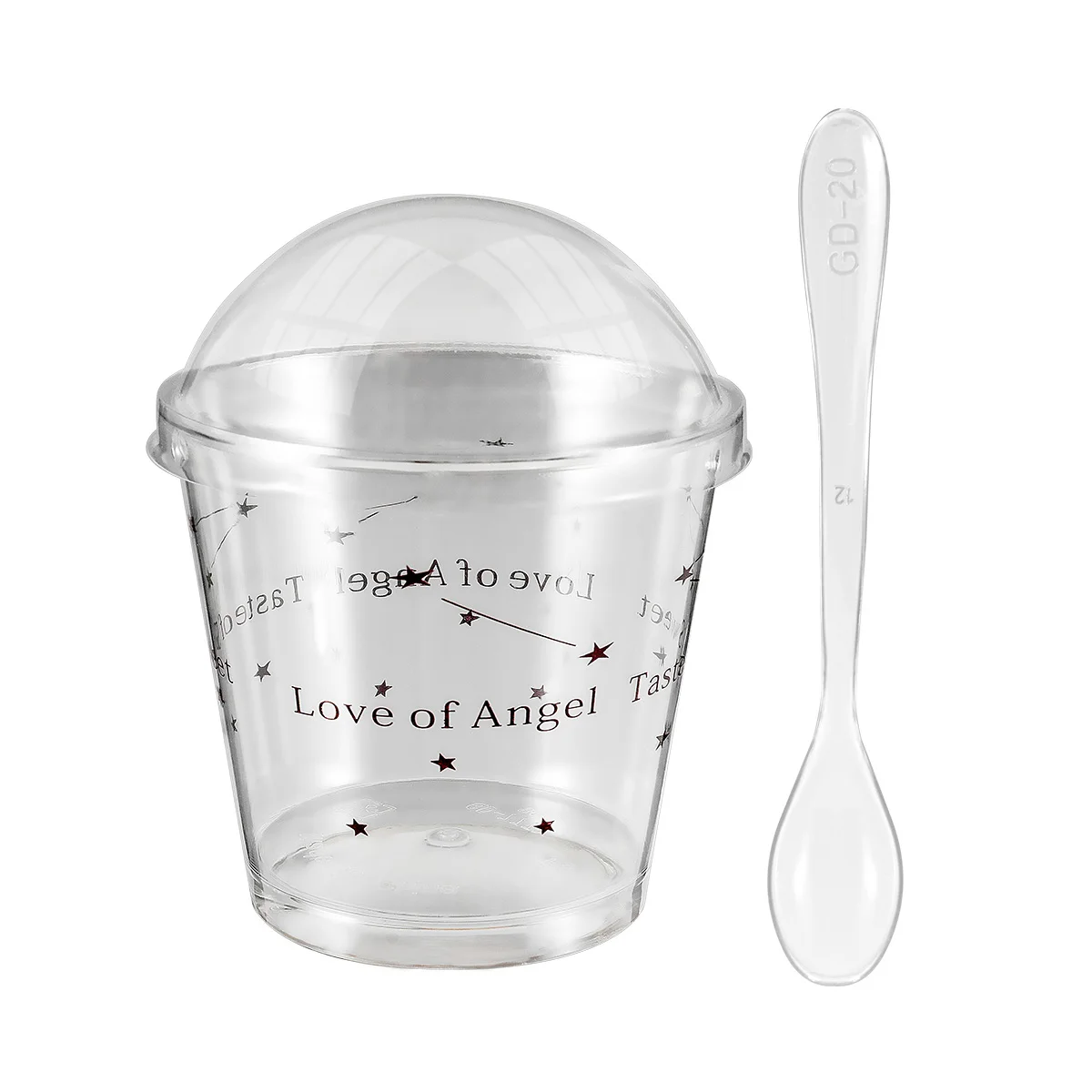

5PCS Clear Plastic Cakecup Sets Disposable Dessert Containers with Dome Lid and Spoon for Pudding Yogurt Parfait Tiramisu