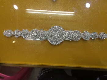 

Rhinestone decoration Pearl Beaded Rhinestone Trimming Applique Crystal For crafts fashion Wedding Dresses belt accessories