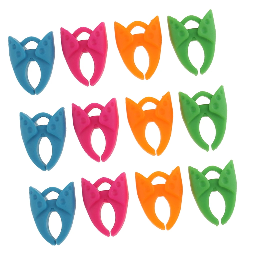 12 Pcs / Pack Bobbin Clips Mini Silicone Sewing Thread Clamp Wire Tool Holder Assorted Colors Mix