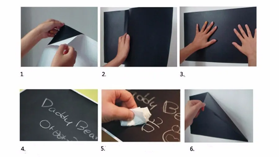 Adesivos de Parede Blackboard Crianças Desenho Brinquedo Vinil Quadro Pintura Giz Parede 60*200 cm 8 Brinquedos p/ desenhar