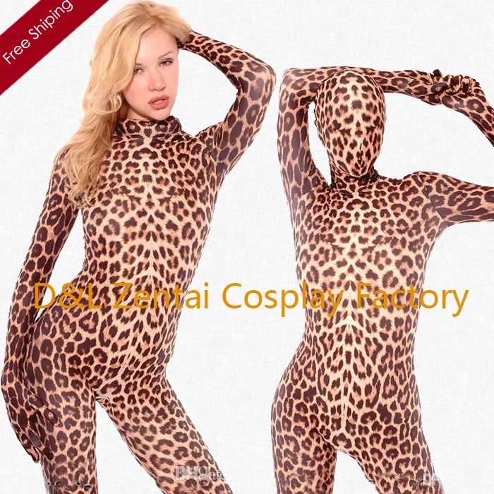 

Free Shipping DHL Sexy Full Body Leopard Pattern Fashion Lycra Spandex Zentai Catsuit For Women LP109
