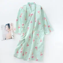 Летнее кимоно, халат, японский стиль, хлопок, сексуальное женское белье, халат, милый Принт, одежда для сна, повседневное, Yukata, ночное платье