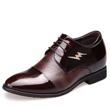 

Q3333 New Fashion Winter Shoes Leather Business Suit Men's Shoes Paint Increased Point Wedding Shoes