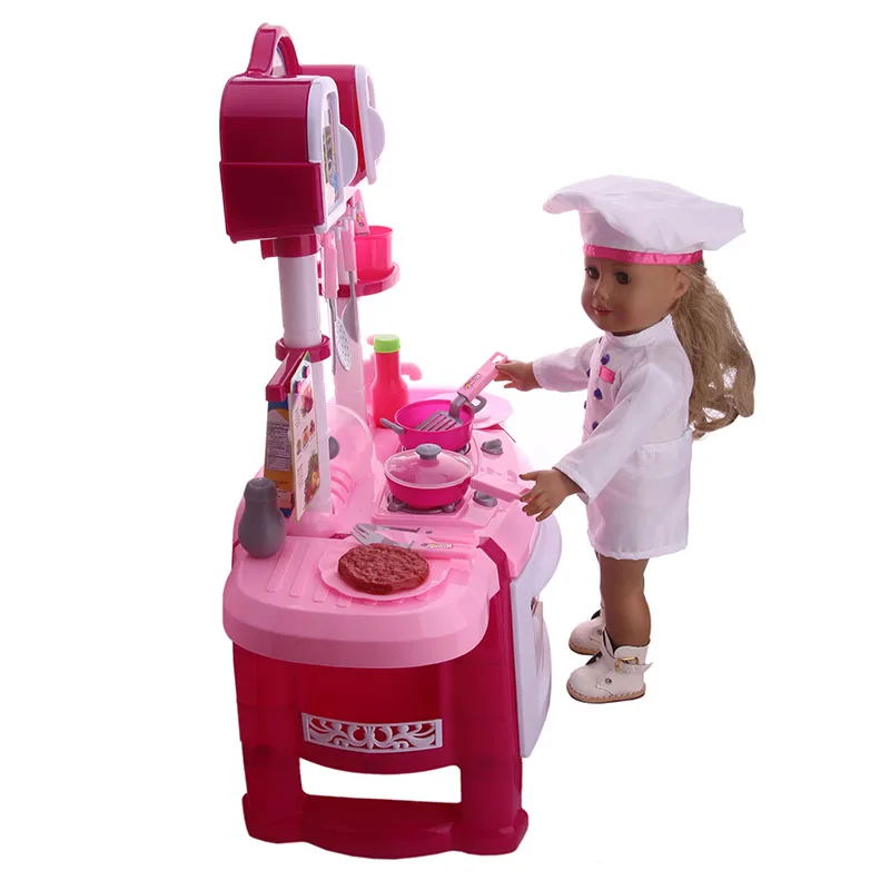

Handmade Doll Chef Set Clothes Accessories Fit 18 Inch American Doll & 43 Cm New Born Baby Zaps Doll Accessories Girl`s Toy