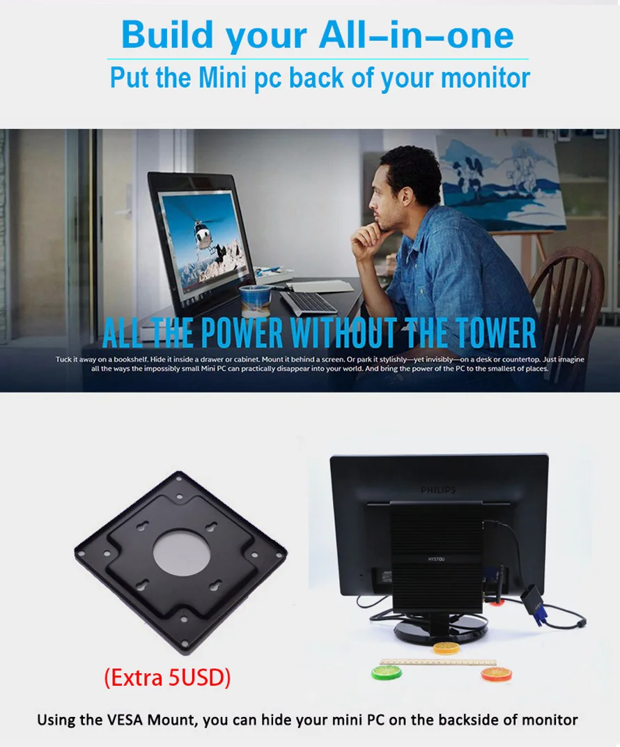 Горячая Распродажа Мини ПК Core i7 7500U Intel NUC Настольный 6th Gen i7 6500U HTPC WIFI HDMI DP Linux, Windows 10 Pro HTPC USFF