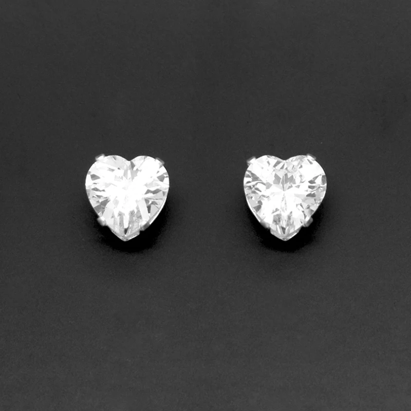 Женские серьги гвоздики в форме сердца с фианитом|heart stud earrings|stud earringsstud earrings for women