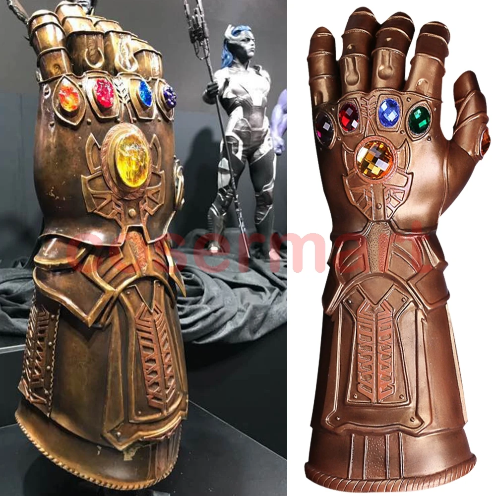 Перчатки Таноса для косплея Infinity Gauntlet Avengers War золотые пусеты реквизит на Хэллоуин