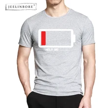 

JEELINBORE Fashion Low Quantity Of Electricity Print Man's Causal T-shirt O-Neck Summer Short Sleeve Top Streetwear Hip Hop