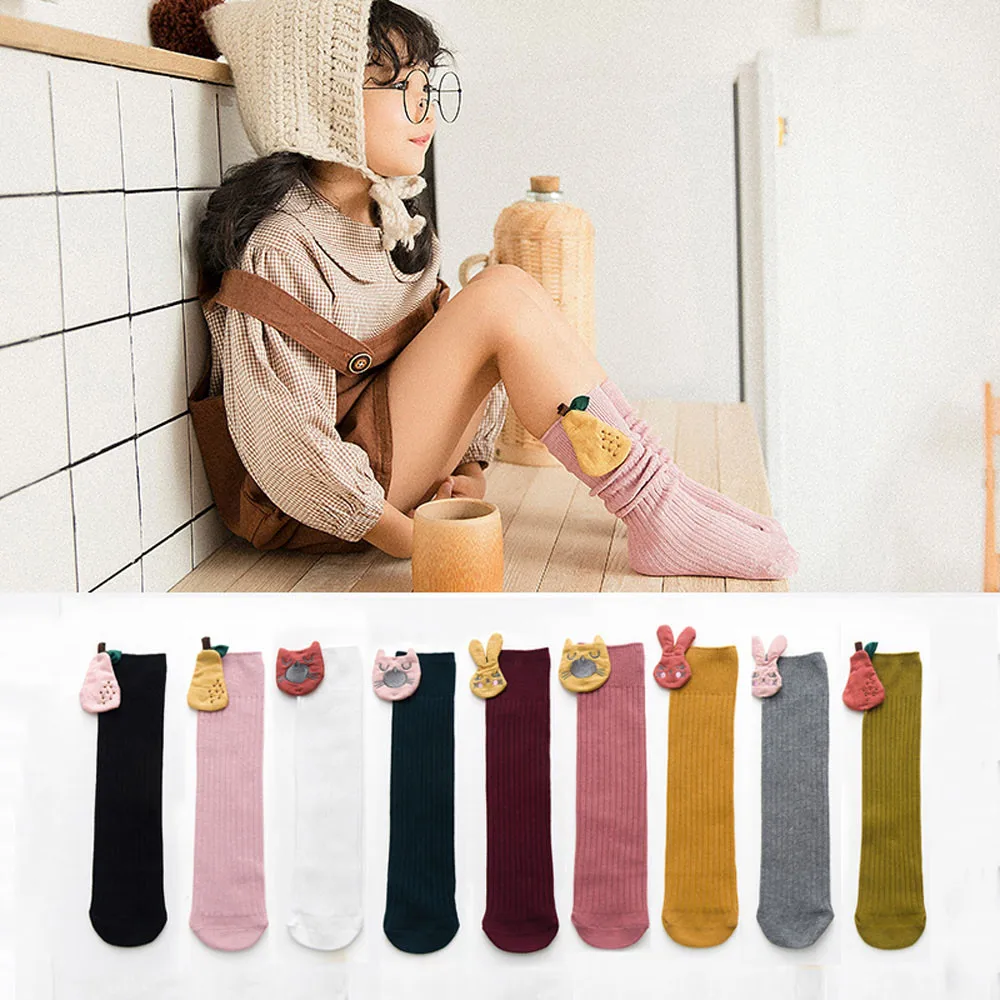 Носки для девочек новые летние хлопковые длинные гольфы принцессы в Корейском стиле для девочек до года детские танцевальные носки