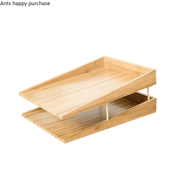 Caja De Almacenamiento Madera Maciza, Organizador De Escritorio