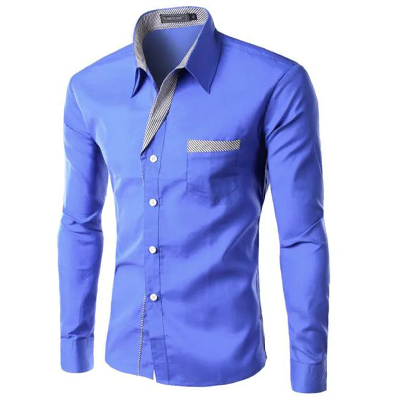 2017 Hot Sale Men Fashion Long Sleeve High Quality Multicolor Shirts,Teenagers Casual Slim Fit Outdoors Shirts Plus Size S-4XL