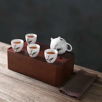 

TANGPIN chinese ceramic teapot with 4 cups a tea set kung fu travel tea sets drinkware