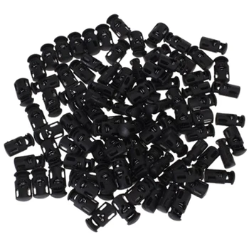 

100pcs Black Ellipse Cordlock Cord Lock Toggles Stopper