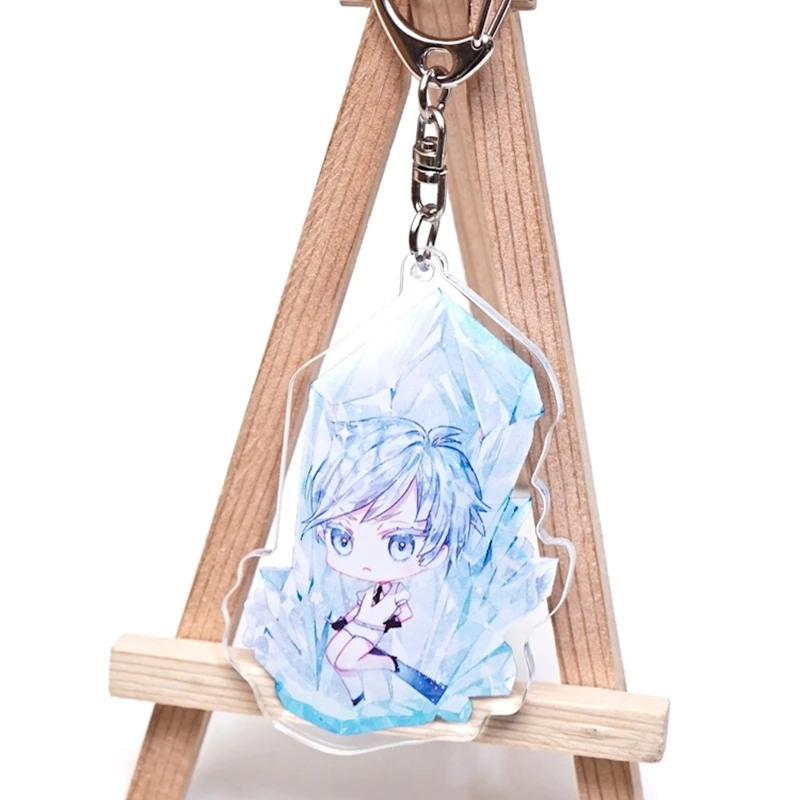 Anime Houseki No Kuni Phosphophyllite Cinnabar Diamond Pendant Keychain Keyring Key Rings New double sided Key Chains (6)