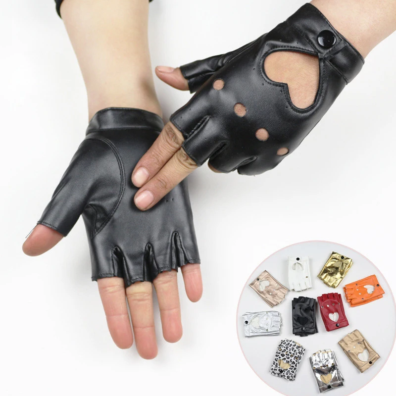 Buy High Quality! Leather Women's Dancing Gloves Black