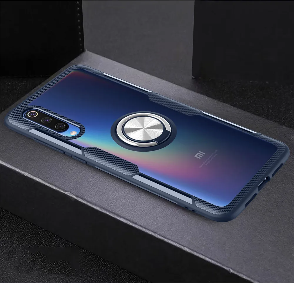 Кольцо 360 Полный протектор чехол на xiaomi mi 9 8 lite mi8 чехол сяоми ми 8 лайт ми 9 силиконовый чехол Xiaomi Redmi Note 7 редми нот 7 чехол - Цвет: navy case