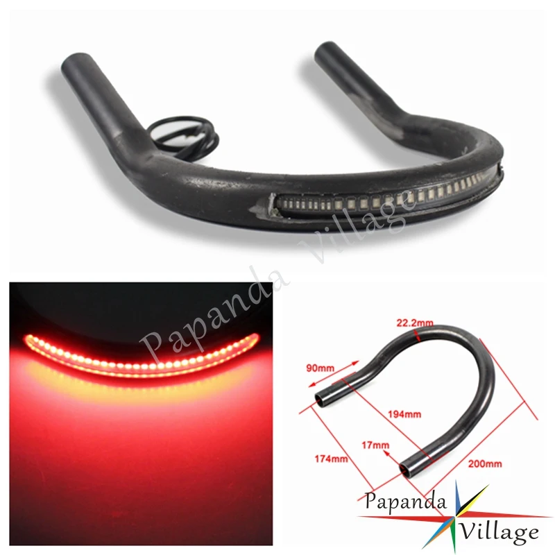 

Papanda Motorcycle Upswept 7/8" 1" Rear Seat Loop Frame Hoop Tracker End with LED Tail Light Cafe Racer for Yamaha Suzuki Honda