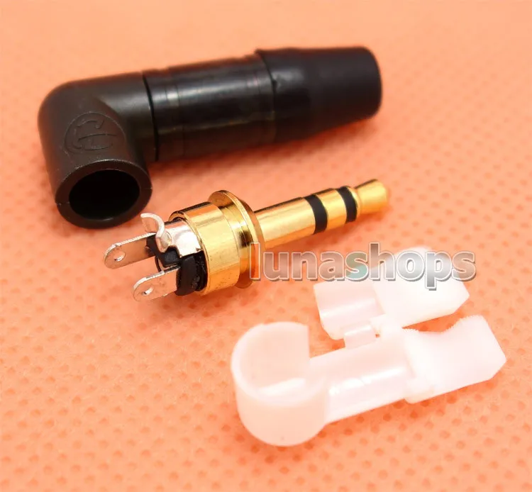 

L Shape 90 Degree 3.5mm Plug Gold Plated solder Adapter LN001532