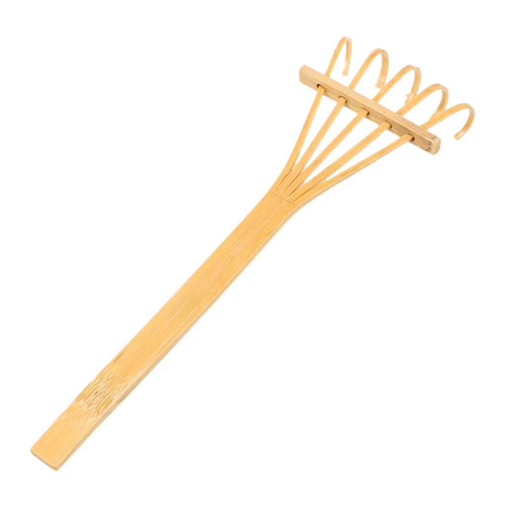 Set 2pcs Miniature Bamboo Rake for DOLLHOUSE Gardening Home Decoration