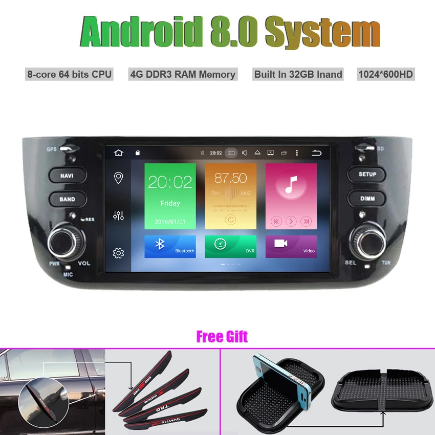 Perfect Octa-Core Android 8.0 CAR DVD Player for DECKLESS FIAT LINEA NEW Auto RADIO STEREO GPS navigation 0
