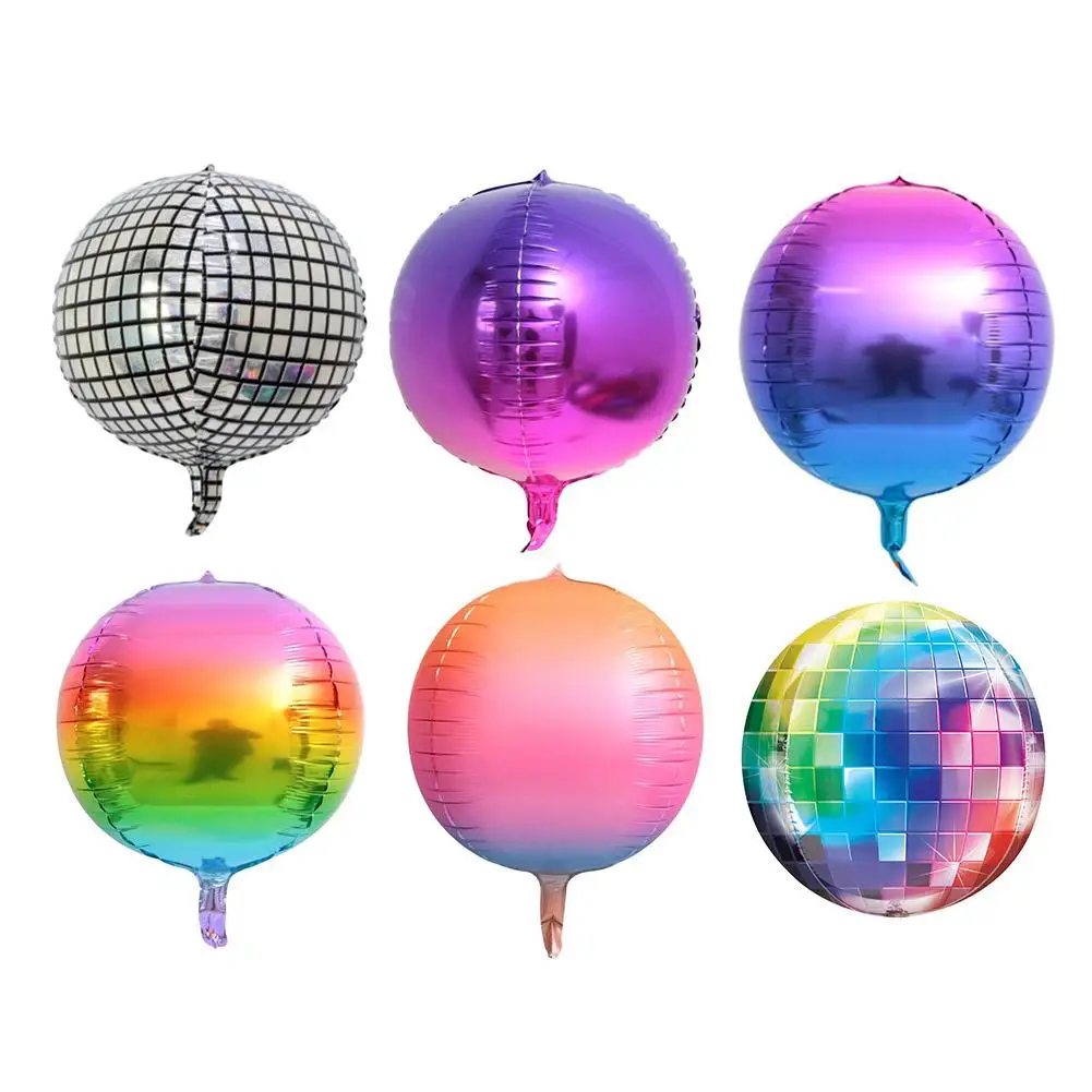

4D 20 Pcs Gradient Multi-colorful Aluminum Foil Retro Balloons Reauable For Wedding Theme Festive Party Celebration Decorations