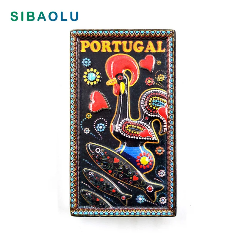 Португалия петух Путешествия Сувенир пейзаж Порто город 3D высокого класса смолы магниты на холодильник подарок холодильник магнитная наклейка