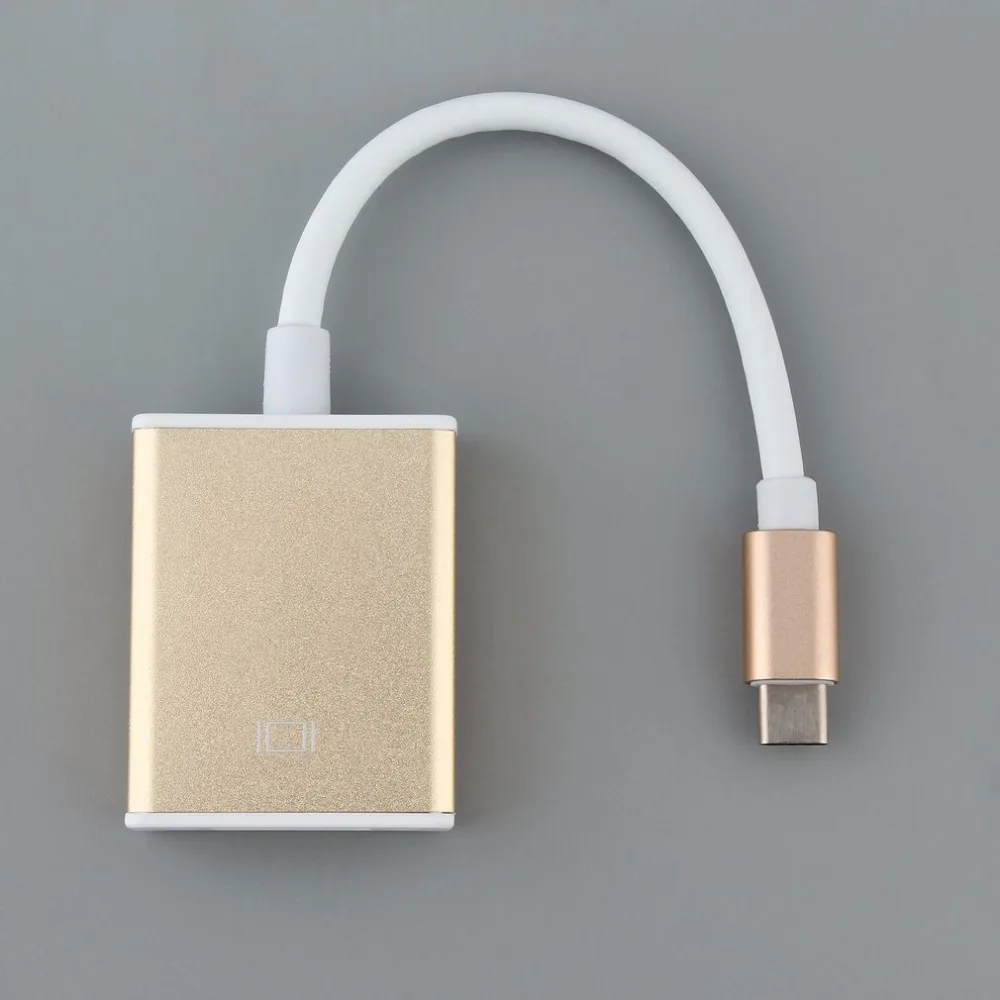 Тип C USB3.1 to VGA Adapter USB-C разъем Золотой цифровой концентратор с алюминиевым корпусом