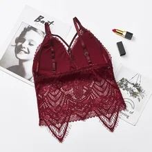 Для женщин выдалбливают Кружева для ночного клуба Cami Bralette крючком кружева Топ собрать Танки Топ camisoletop encaje
