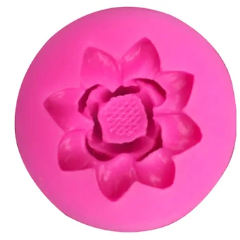 

Lotus Shape Chocolate Candy Jello 3D Silicone Mold Cartoon Figre/Cake Tools Soap Mold Sugar Craft Cake Decoration E521