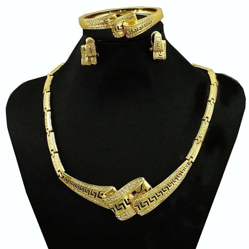 dubai gold jewelry fine jewelry sets women fashion necklace fine