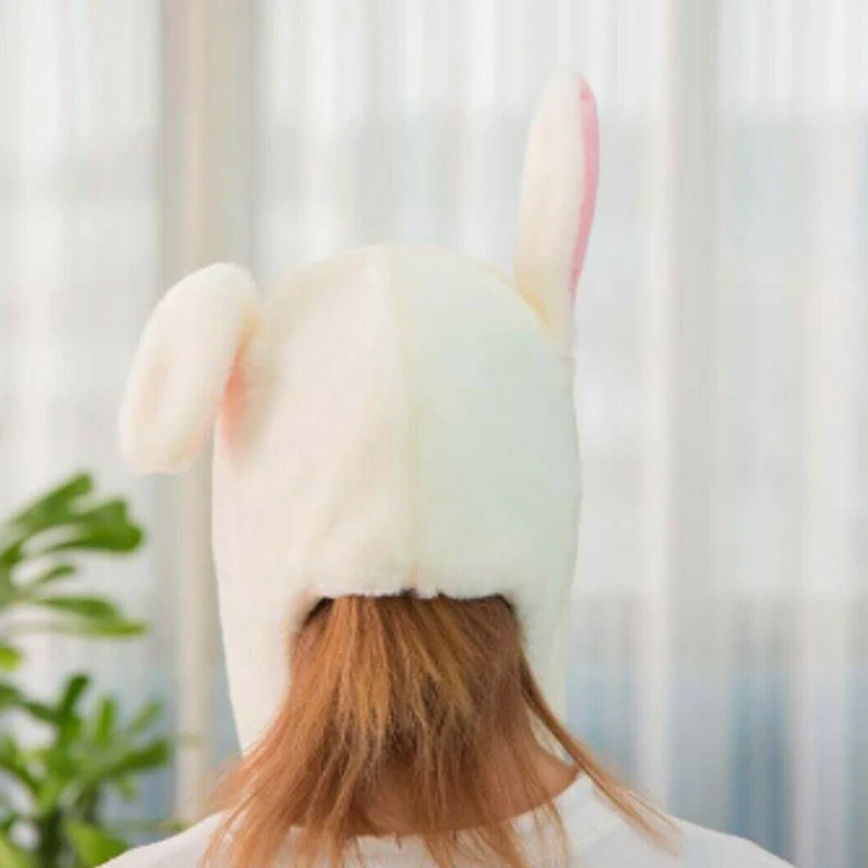 

Kids Hat Girlfriends Toys Pink/White 60cm Plush Childrens Cap Soft Winter Two long ears Outfit Gifts Cute Durable